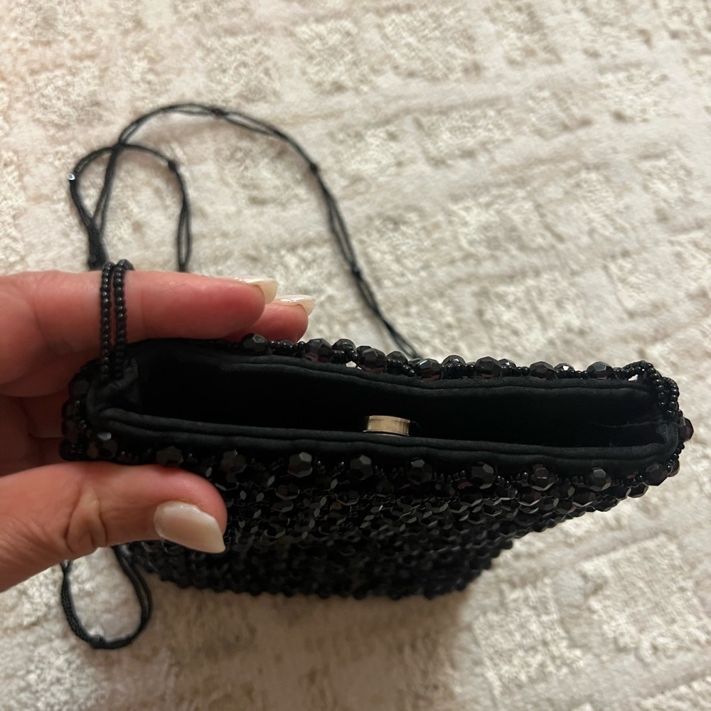 Black Beaded Evening Clutch
